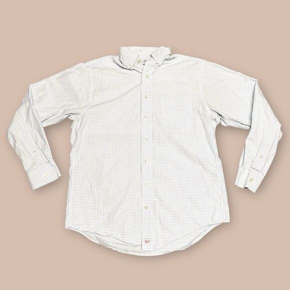 Vineyard Vines Murray Shirt Small Long Sleeve Button Down Blue White Check Whale - Picture 1 of 6